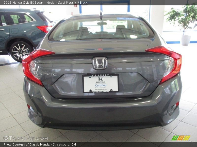 Modern Steel Metallic / Black 2018 Honda Civic EX Sedan