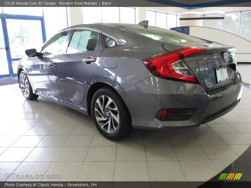 Modern Steel Metallic / Black 2018 Honda Civic EX Sedan