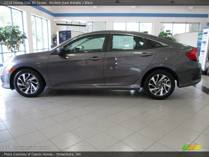 Modern Steel Metallic / Black 2018 Honda Civic EX Sedan