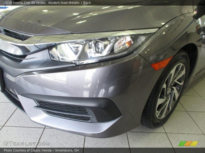 Modern Steel Metallic / Black 2018 Honda Civic EX Sedan