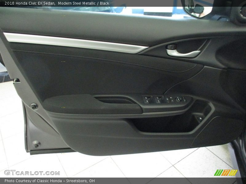 Modern Steel Metallic / Black 2018 Honda Civic EX Sedan