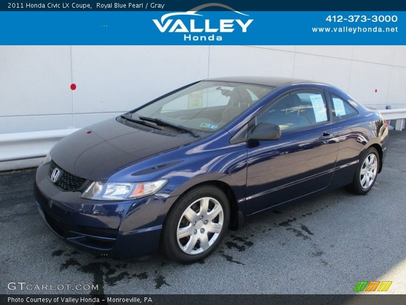 Royal Blue Pearl / Gray 2011 Honda Civic LX Coupe