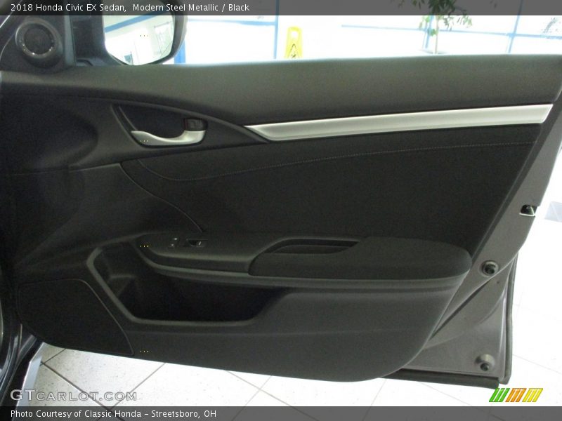 Modern Steel Metallic / Black 2018 Honda Civic EX Sedan
