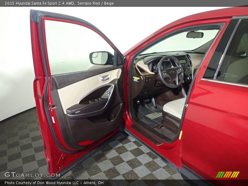 Serrano Red / Beige 2015 Hyundai Santa Fe Sport 2.4 AWD
