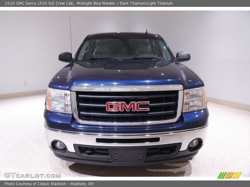 Midnight Blue Metallic / Dark Titanium/Light Titanium 2010 GMC Sierra 1500 SLE Crew Cab