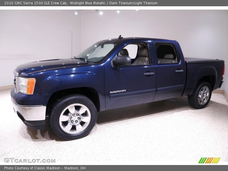 Midnight Blue Metallic / Dark Titanium/Light Titanium 2010 GMC Sierra 1500 SLE Crew Cab