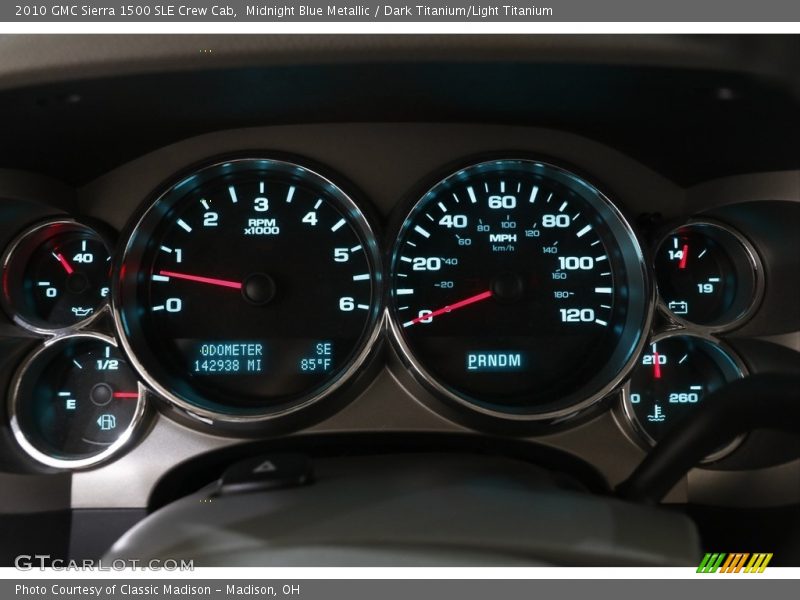 Midnight Blue Metallic / Dark Titanium/Light Titanium 2010 GMC Sierra 1500 SLE Crew Cab
