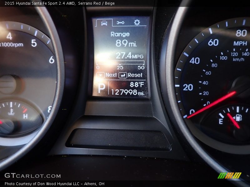 Serrano Red / Beige 2015 Hyundai Santa Fe Sport 2.4 AWD