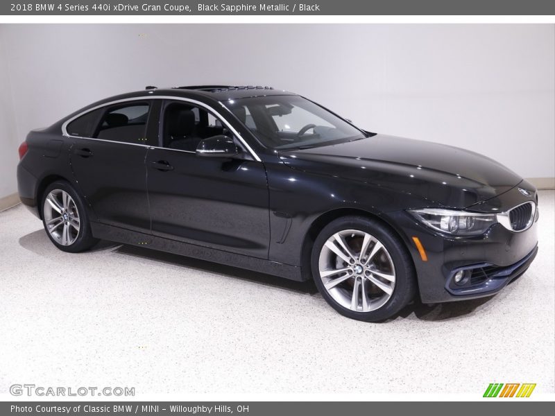 Black Sapphire Metallic / Black 2018 BMW 4 Series 440i xDrive Gran Coupe