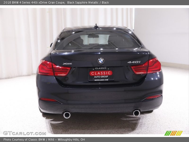 Black Sapphire Metallic / Black 2018 BMW 4 Series 440i xDrive Gran Coupe