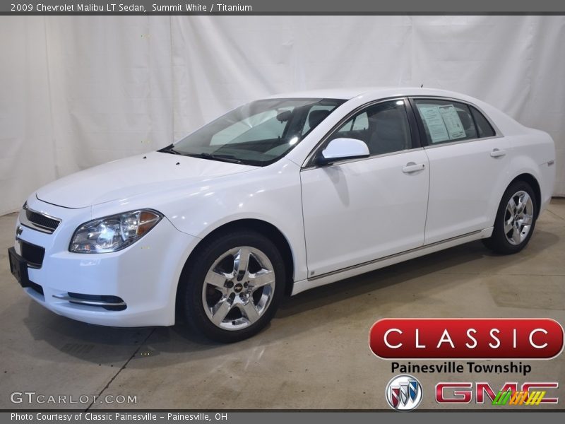 Summit White / Titanium 2009 Chevrolet Malibu LT Sedan