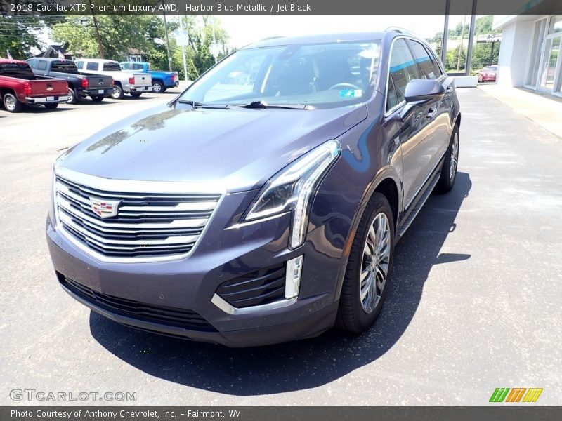Harbor Blue Metallic / Jet Black 2018 Cadillac XT5 Premium Luxury AWD
