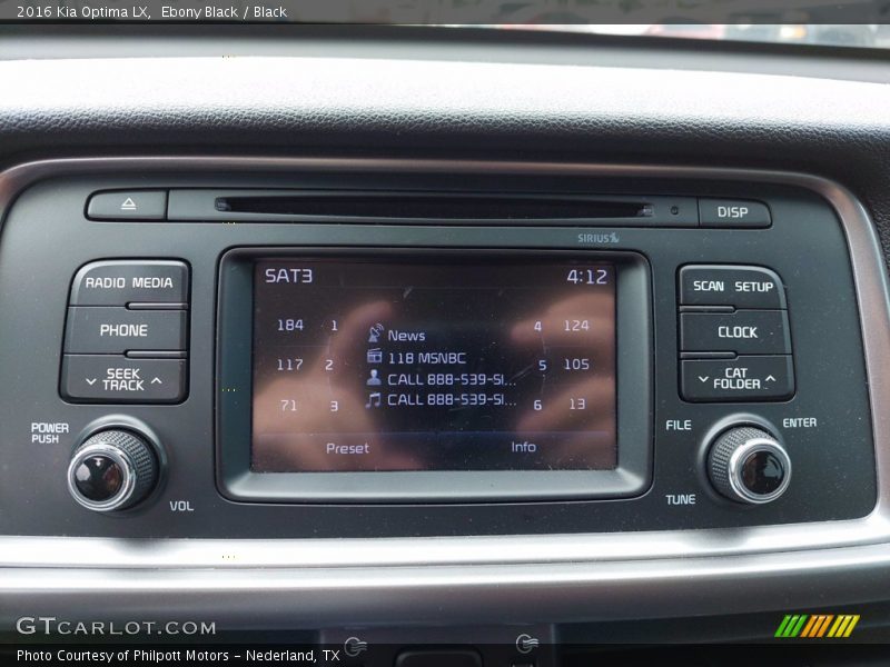 Controls of 2016 Optima LX