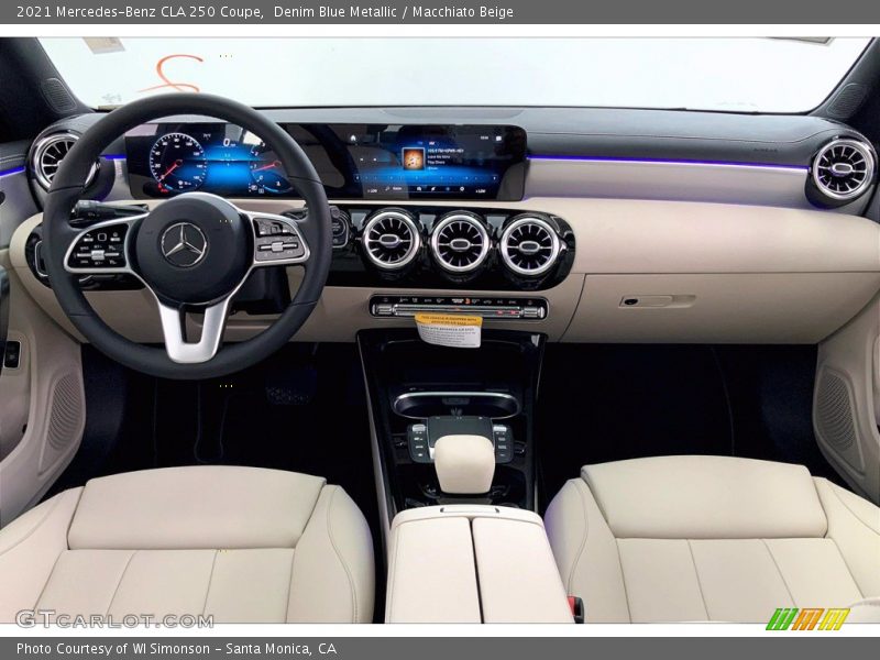Denim Blue Metallic / Macchiato Beige 2021 Mercedes-Benz CLA 250 Coupe