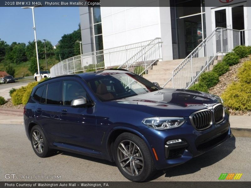 Phytonic Blue Metallic / Cognac 2018 BMW X3 M40i