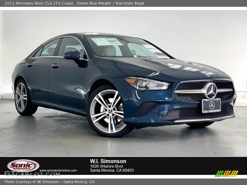 Denim Blue Metallic / Macchiato Beige 2021 Mercedes-Benz CLA 250 Coupe
