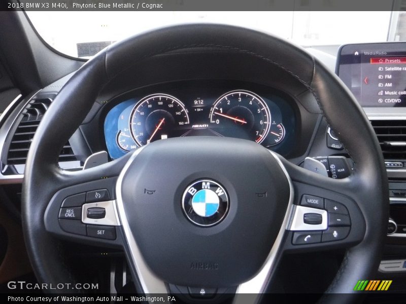 Phytonic Blue Metallic / Cognac 2018 BMW X3 M40i