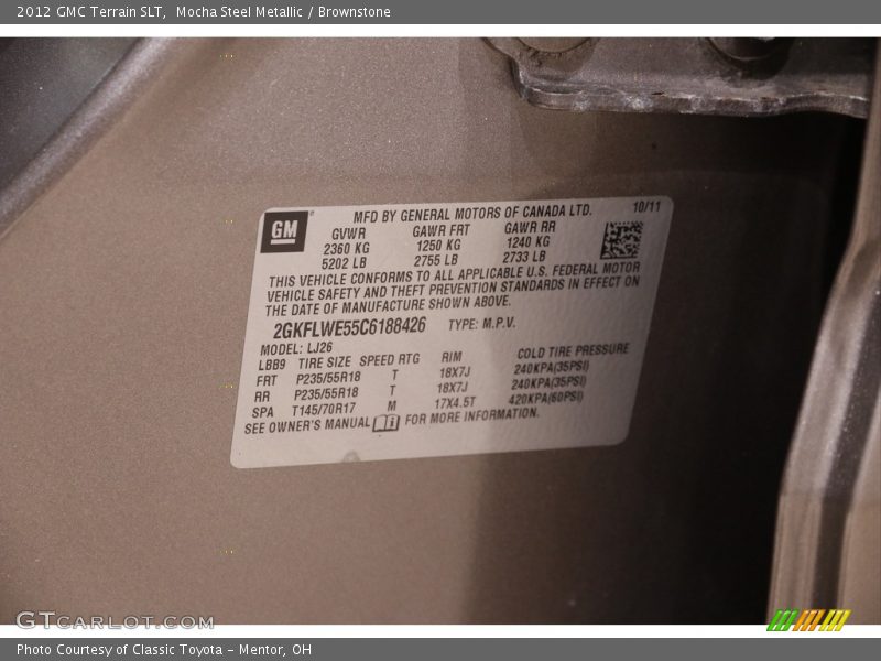 Mocha Steel Metallic / Brownstone 2012 GMC Terrain SLT