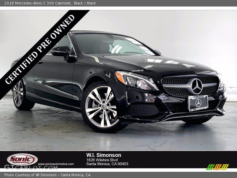 Black / Black 2018 Mercedes-Benz C 300 Cabriolet