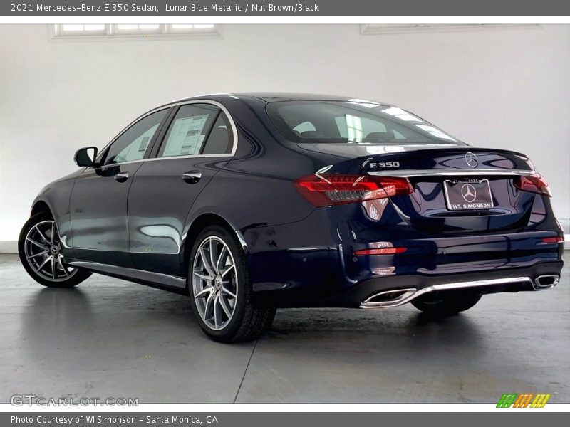 Lunar Blue Metallic / Nut Brown/Black 2021 Mercedes-Benz E 350 Sedan