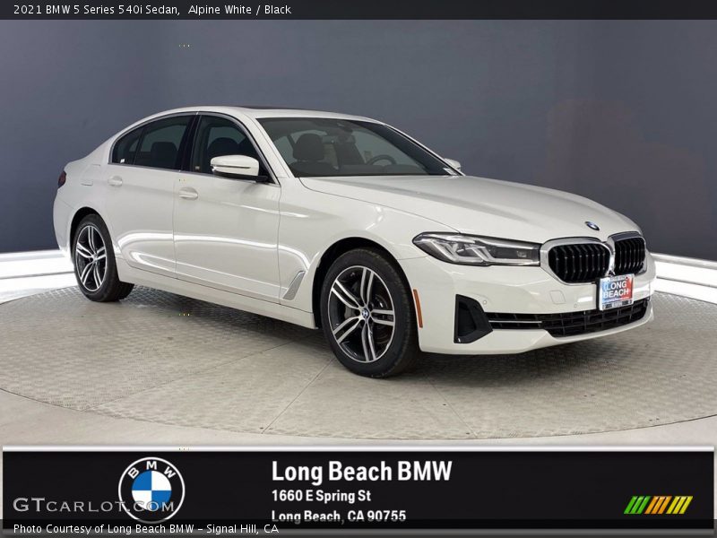 Alpine White / Black 2021 BMW 5 Series 540i Sedan