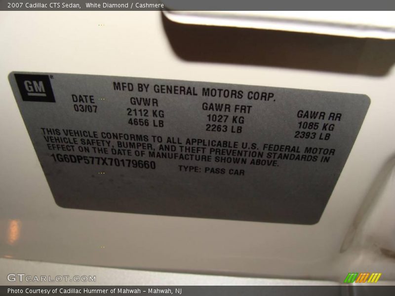 White Diamond / Cashmere 2007 Cadillac CTS Sedan