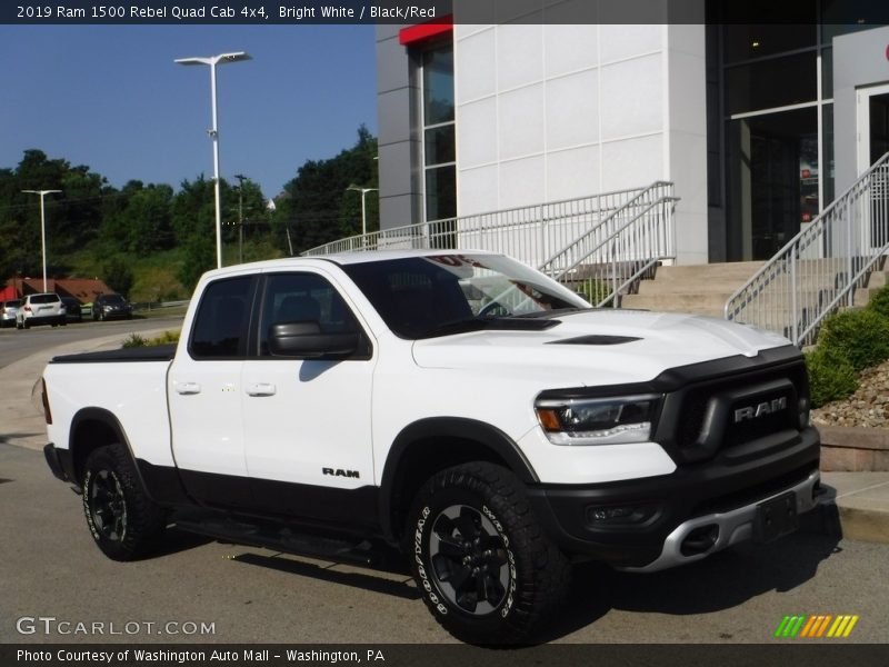 Bright White / Black/Red 2019 Ram 1500 Rebel Quad Cab 4x4