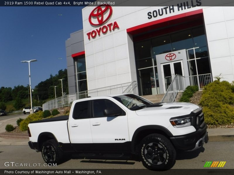 Bright White / Black/Red 2019 Ram 1500 Rebel Quad Cab 4x4