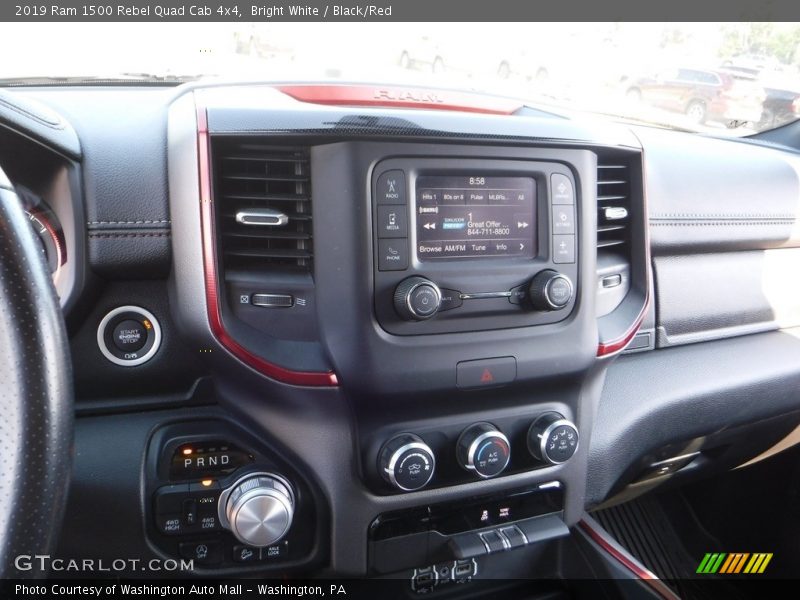 Bright White / Black/Red 2019 Ram 1500 Rebel Quad Cab 4x4