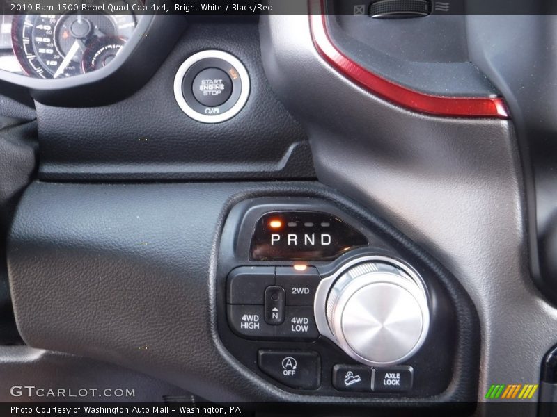 Bright White / Black/Red 2019 Ram 1500 Rebel Quad Cab 4x4