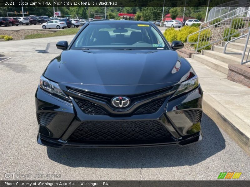 Midnight Black Metallic / Black/Red 2021 Toyota Camry TRD
