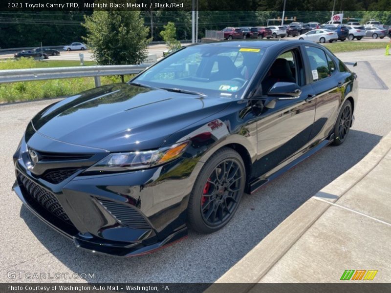 Midnight Black Metallic / Black/Red 2021 Toyota Camry TRD
