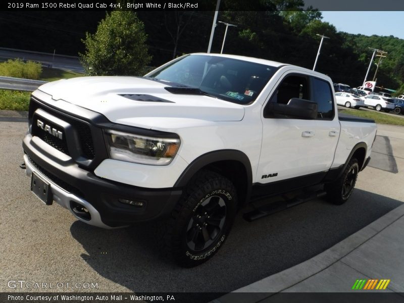 Bright White / Black/Red 2019 Ram 1500 Rebel Quad Cab 4x4