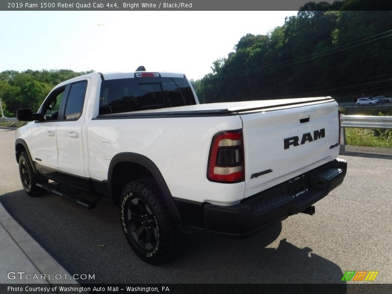 Bright White / Black/Red 2019 Ram 1500 Rebel Quad Cab 4x4