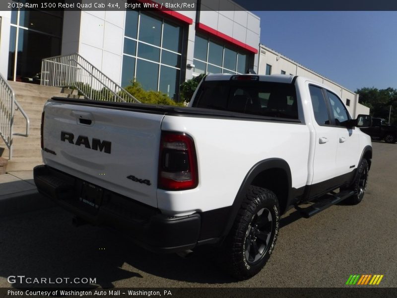 Bright White / Black/Red 2019 Ram 1500 Rebel Quad Cab 4x4