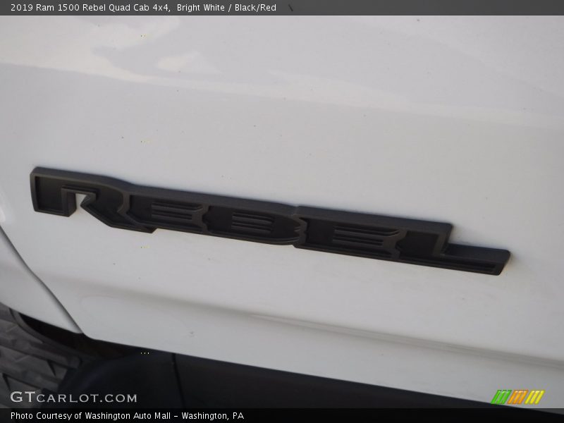 Bright White / Black/Red 2019 Ram 1500 Rebel Quad Cab 4x4
