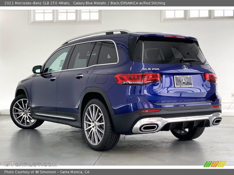 Galaxy Blue Metallic / Black/DINAMICA w/Red Stitching 2021 Mercedes-Benz GLB 250 4Matic