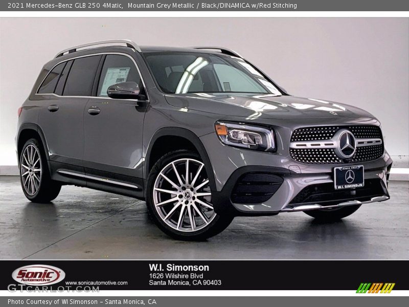 Mountain Grey Metallic / Black/DINAMICA w/Red Stitching 2021 Mercedes-Benz GLB 250 4Matic