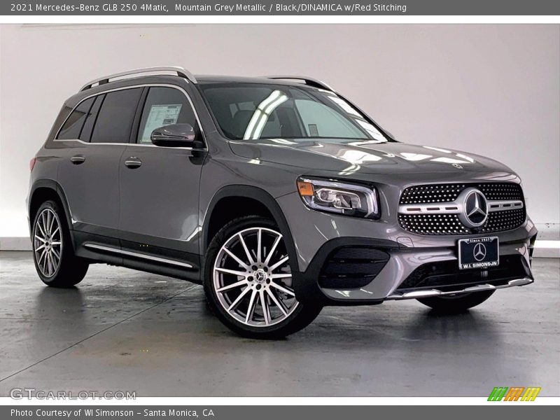 Mountain Grey Metallic / Black/DINAMICA w/Red Stitching 2021 Mercedes-Benz GLB 250 4Matic