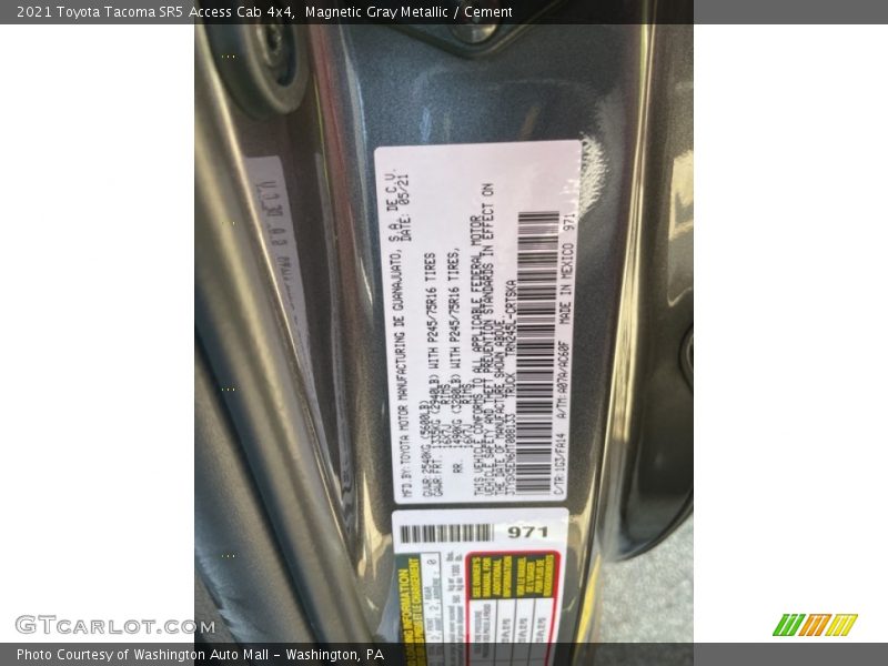 Magnetic Gray Metallic / Cement 2021 Toyota Tacoma SR5 Access Cab 4x4