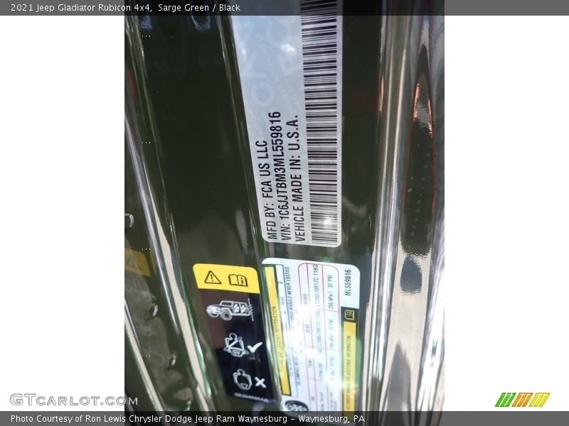 Sarge Green / Black 2021 Jeep Gladiator Rubicon 4x4