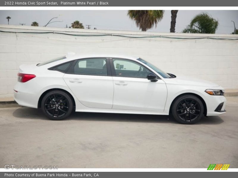 Platinum White Pearl / Black 2022 Honda Civic Sport Sedan