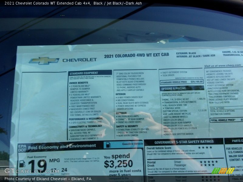 Black / Jet Black/­Dark Ash 2021 Chevrolet Colorado WT Extended Cab 4x4