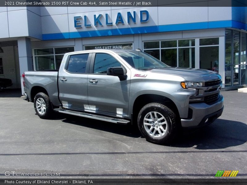 Satin Steel Metallic / Jet Black 2021 Chevrolet Silverado 1500 RST Crew Cab 4x4