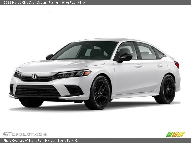 Platinum White Pearl / Black 2022 Honda Civic Sport Sedan