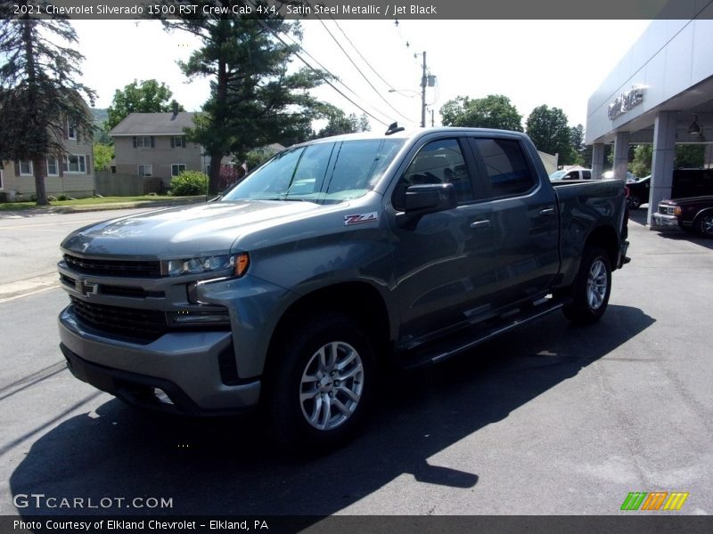 Satin Steel Metallic / Jet Black 2021 Chevrolet Silverado 1500 RST Crew Cab 4x4