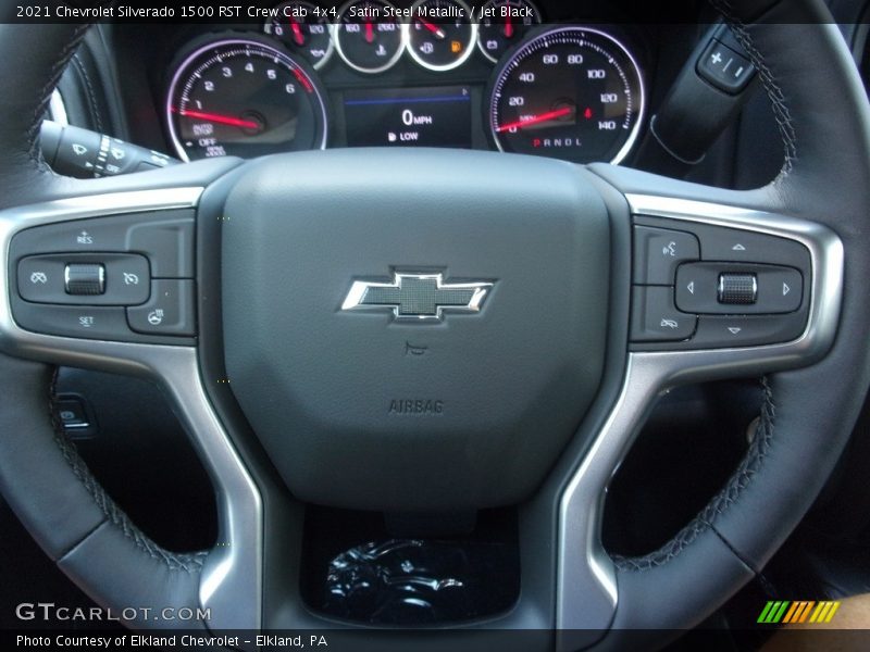 Satin Steel Metallic / Jet Black 2021 Chevrolet Silverado 1500 RST Crew Cab 4x4