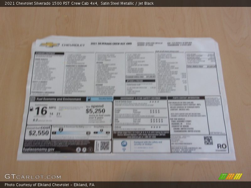 Satin Steel Metallic / Jet Black 2021 Chevrolet Silverado 1500 RST Crew Cab 4x4