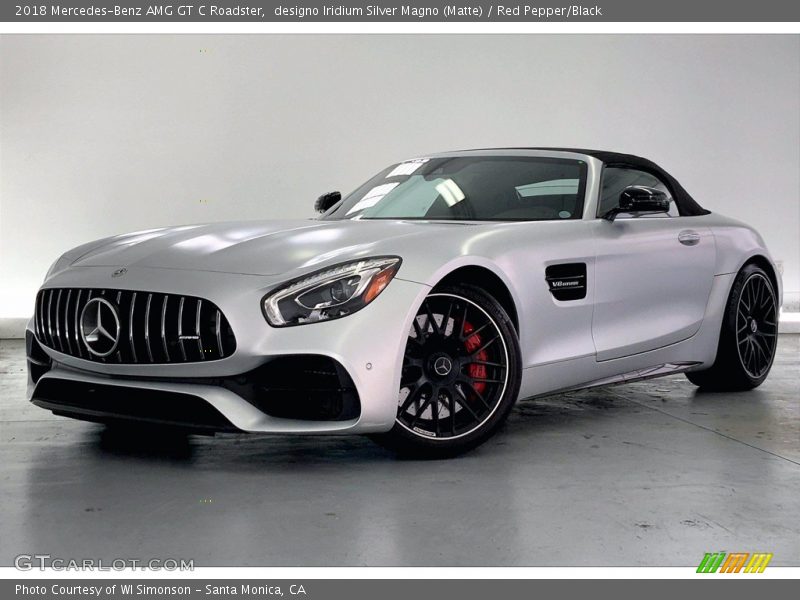 designo Iridium Silver Magno (Matte) / Red Pepper/Black 2018 Mercedes-Benz AMG GT C Roadster