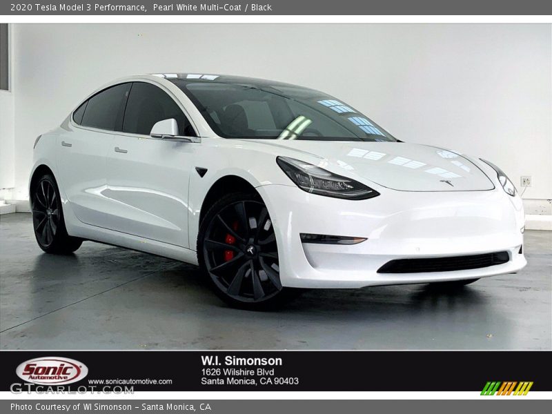 Pearl White Multi-Coat / Black 2020 Tesla Model 3 Performance